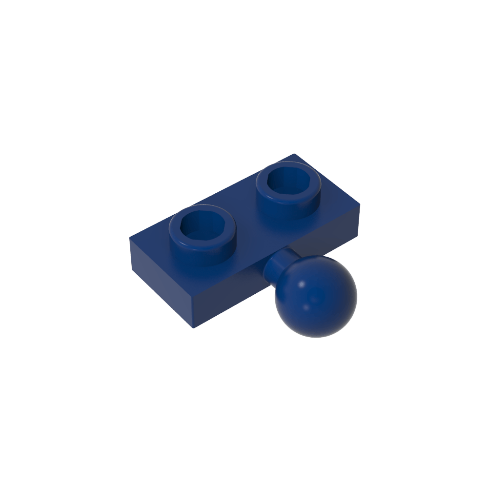 Placa especial 1 x 2 con bola de remolque central lateral de 5,9 mm-MyGobricksEs
