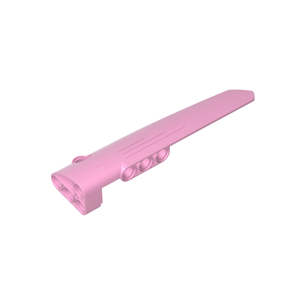 Carenado de panel técnico n.° 5 largo liso, lado A-MyGobricksEs