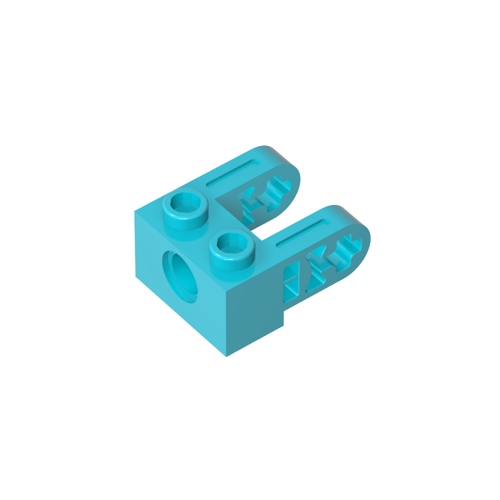 Ladrillo técnico 1 x 2 con agujeros y extensiones de doble viga-MyGobricksEs