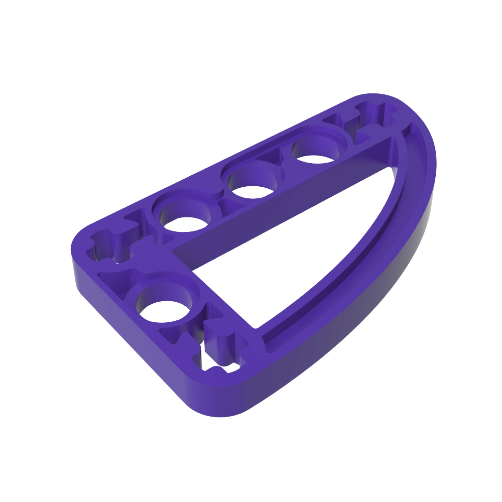 Viga técnica 3 x 5 en forma de L con un cuarto de elipse delgado-MyGobricksEs