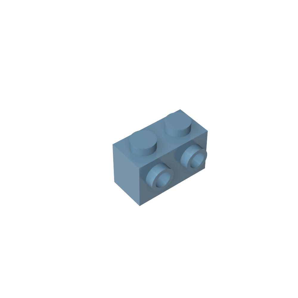 Ladrillo especial 1 x 2 con 2 montantes en 1 lado-MyGobricksEs