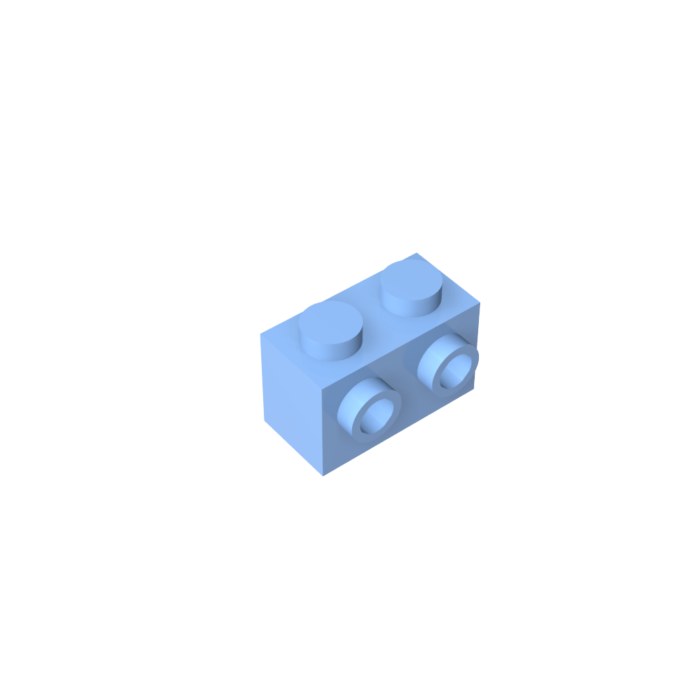 Ladrillo especial 1 x 2 con 2 montantes en 1 lado-MyGobricksEs