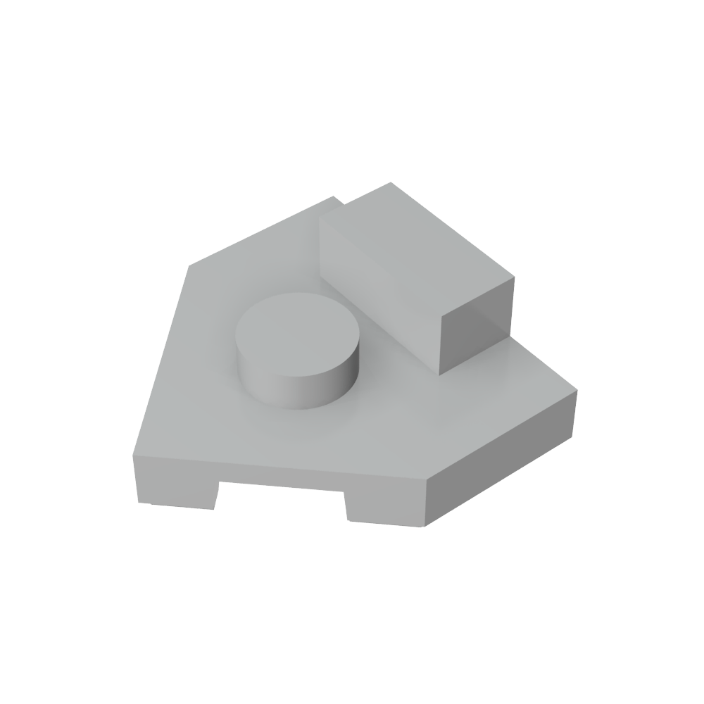 Placa especial de cuña de 2 x 2, perno central, pestaña elevada de 1 x 1/2-MyGobricksEs