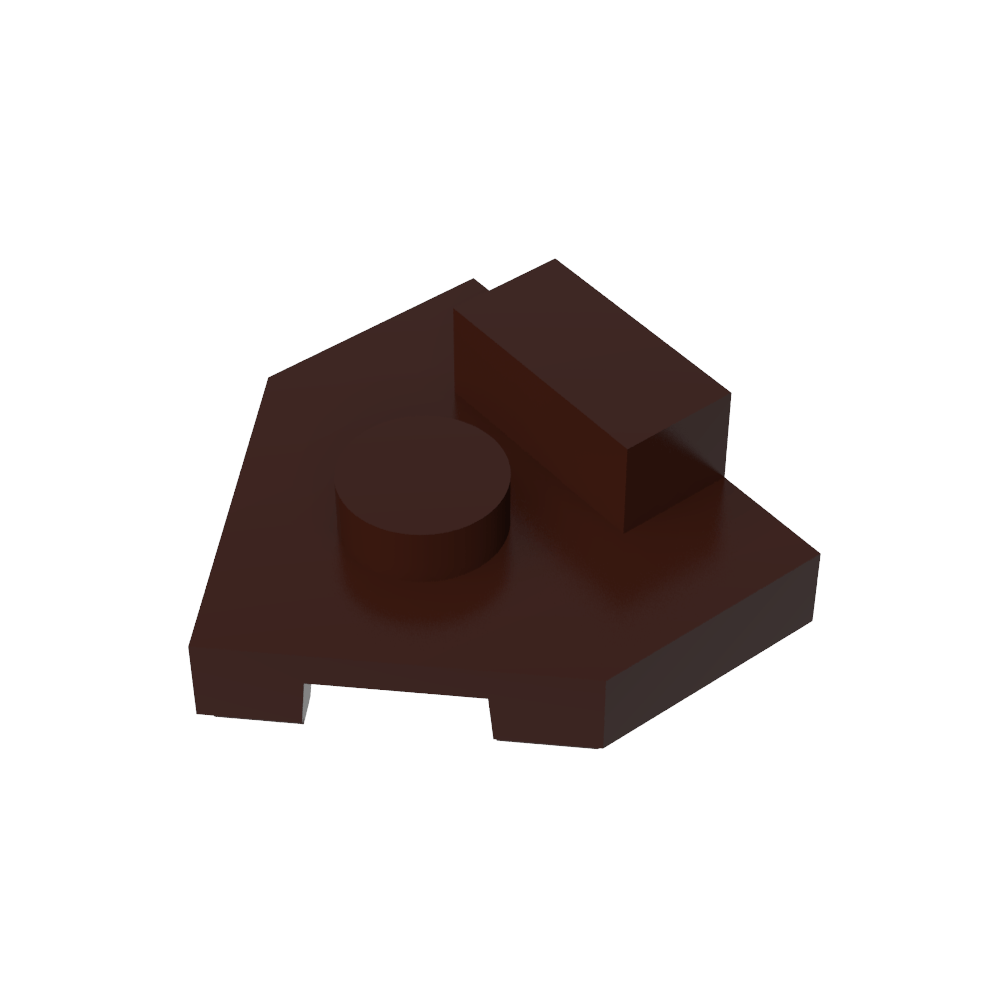 Placa especial de cuña de 2 x 2, perno central, pestaña elevada de 1 x 1/2-MyGobricksEs