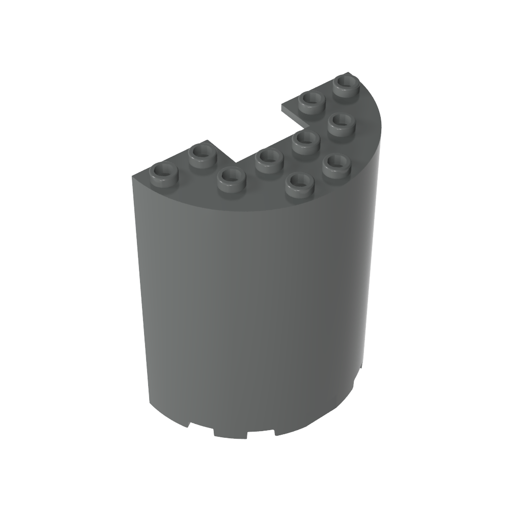 Cilindro medio de 3 x 6 x 6 con recorte de 1 x 2-MyGobricksEs