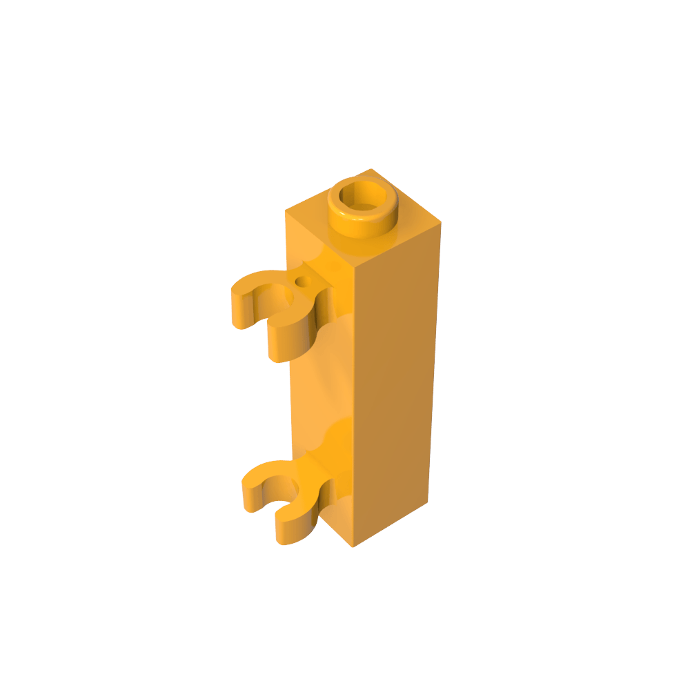 Ladrillo especial 1 x 1 x 3 con 2 clips verticales [Perno hueco, clips abiertos O]-MyGobricksEs
