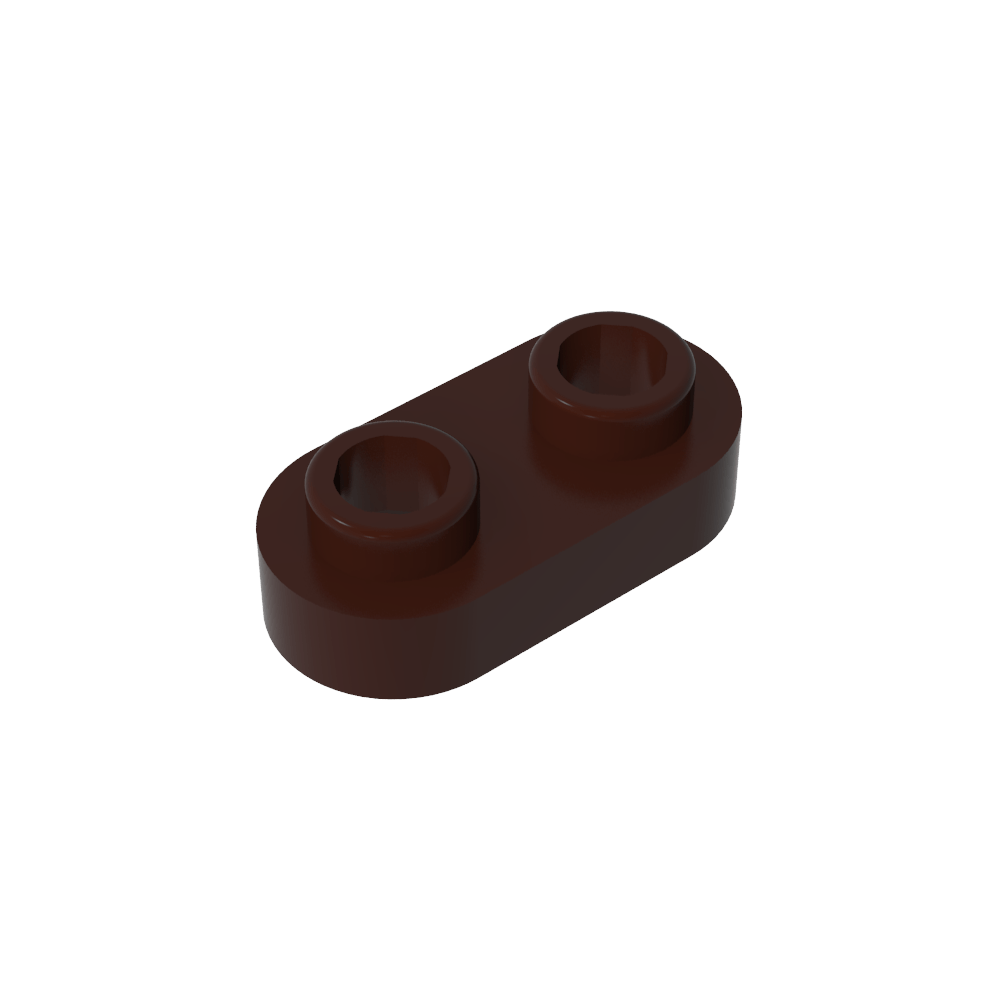 Placa Especial 1 x 2 Redondeada con 2 Tacos Abiertos-MyGobricksEs