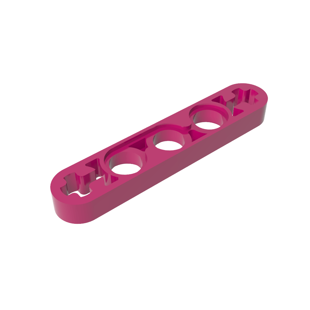 Viga técnica 1 x 5 delgada con orificios para ejes en los extremos-MyGobricksEs