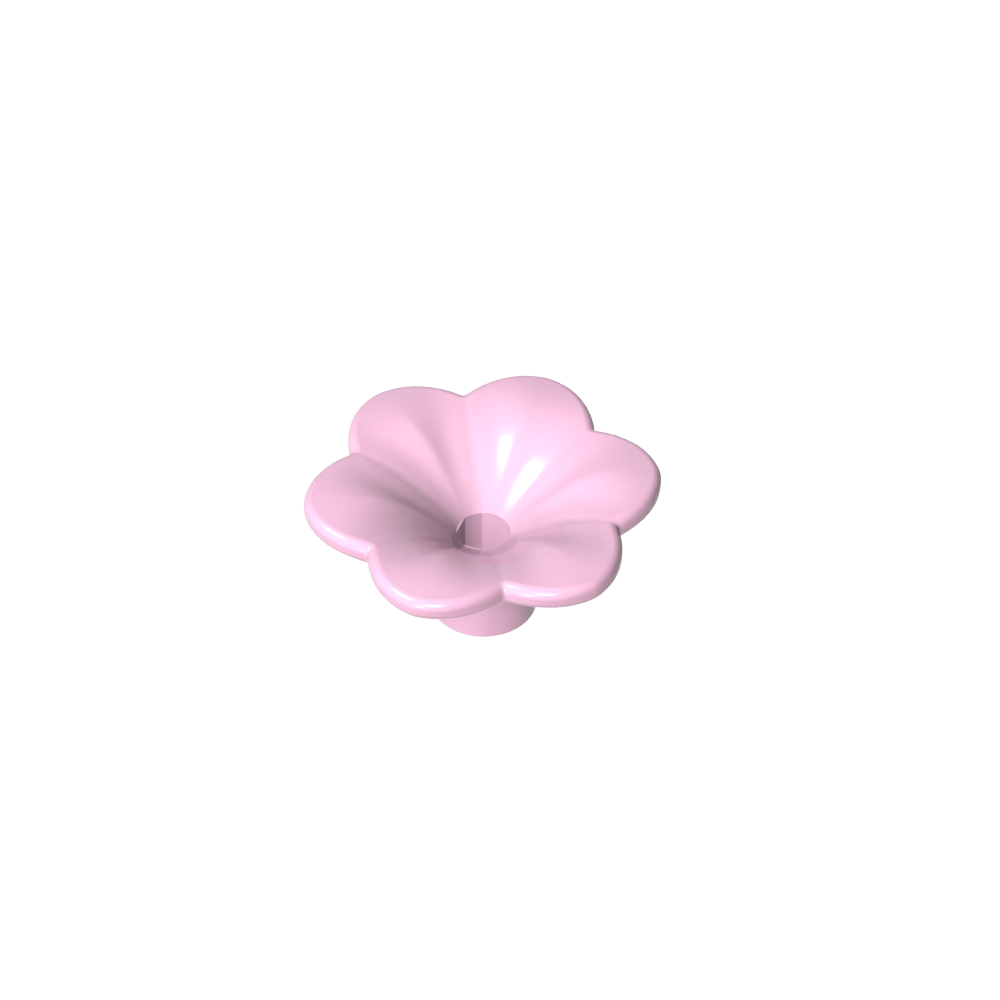 Planta, Kit de accesorios para exterior, Flor con 6 pétalos redondeados y alfiler-MyGobricksEs
