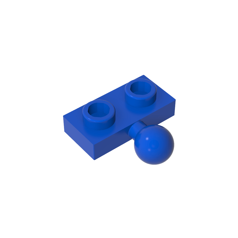 Placa especial 1 x 2 con bola de remolque central lateral de 5,9 mm-MyGobricksEs