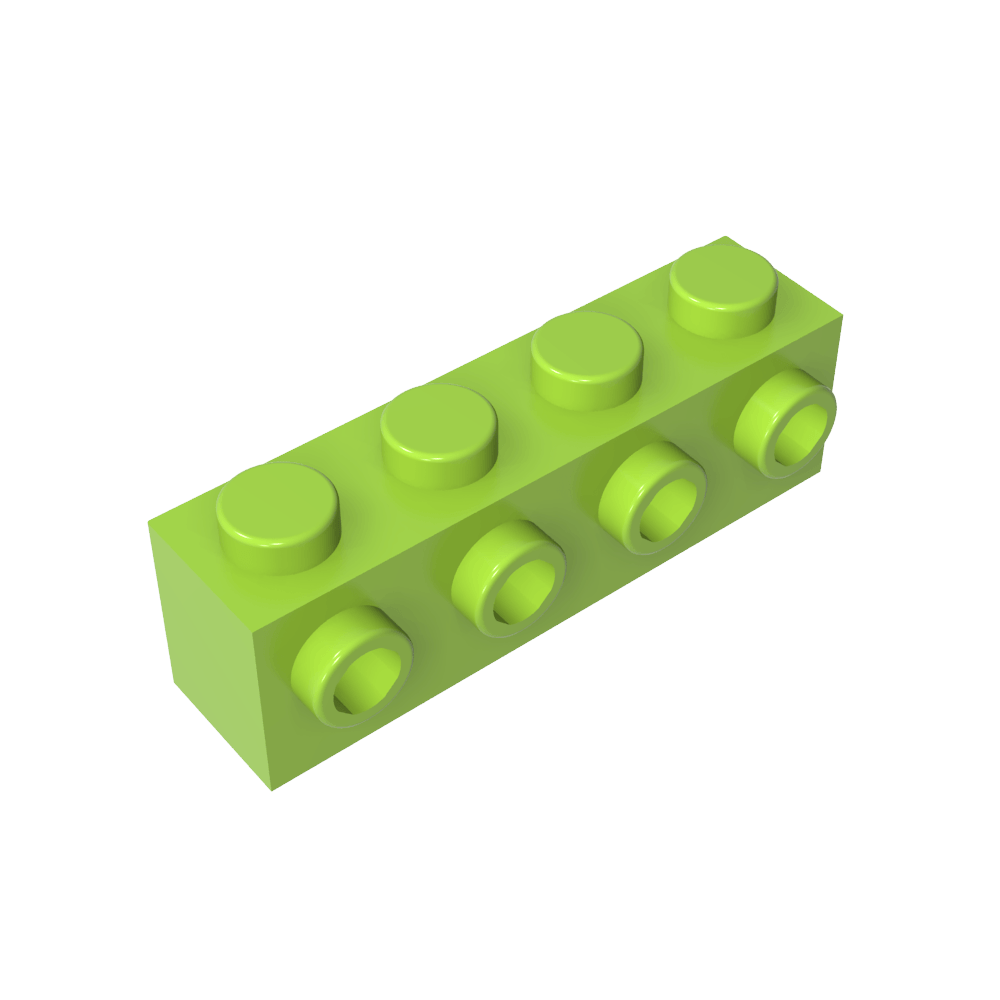 Ladrillo especial 1 x 4 con 4 montantes en un lado-MyGobricksEs