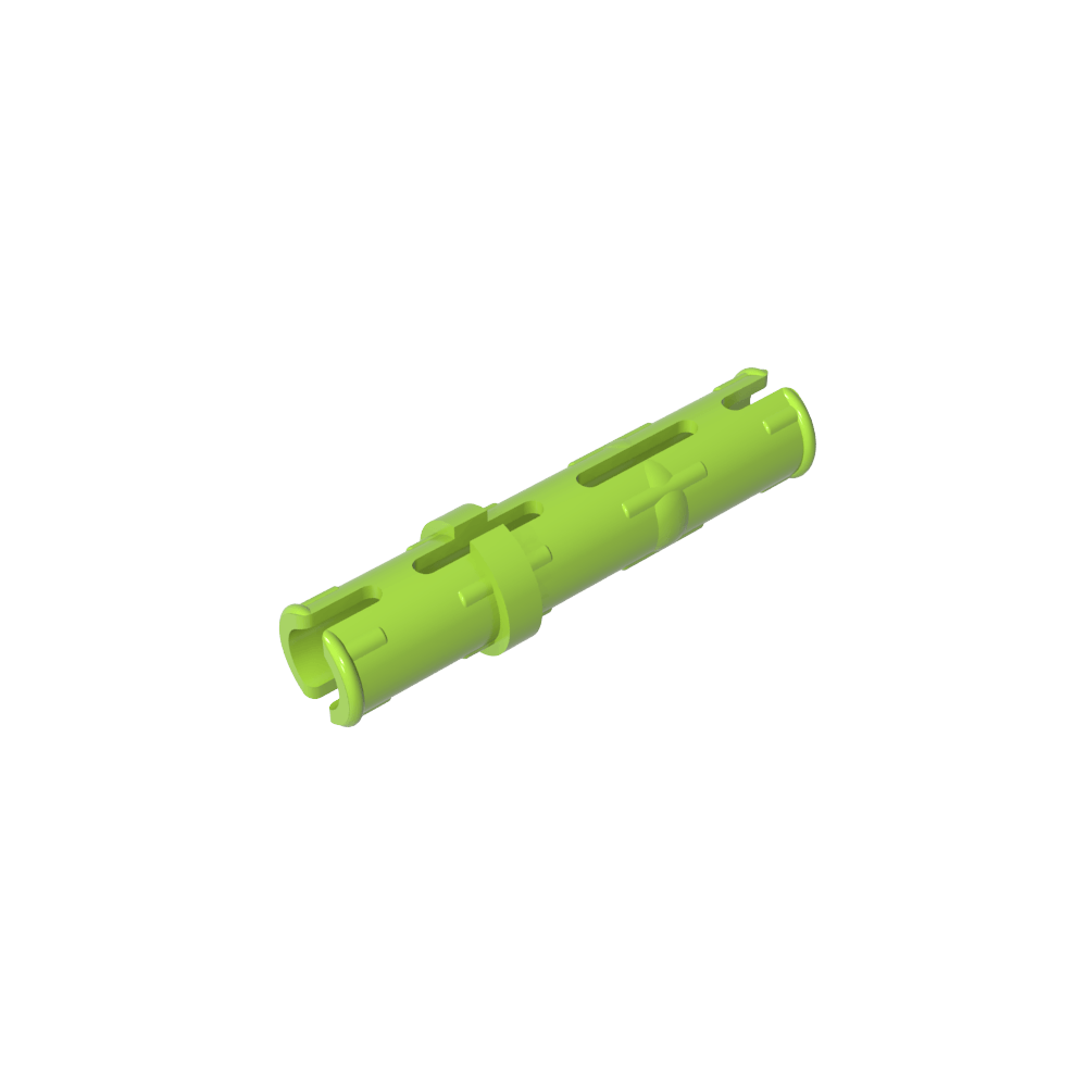 Pasador técnico largo con crestas de fricción longitudinales y 2 ranuras centrales-MyGobricksEs