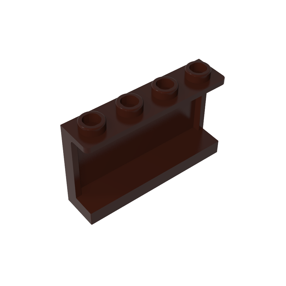Panel 1 x 4 x 2 con soportes laterales - Montantes huecos-MyGobricksEs