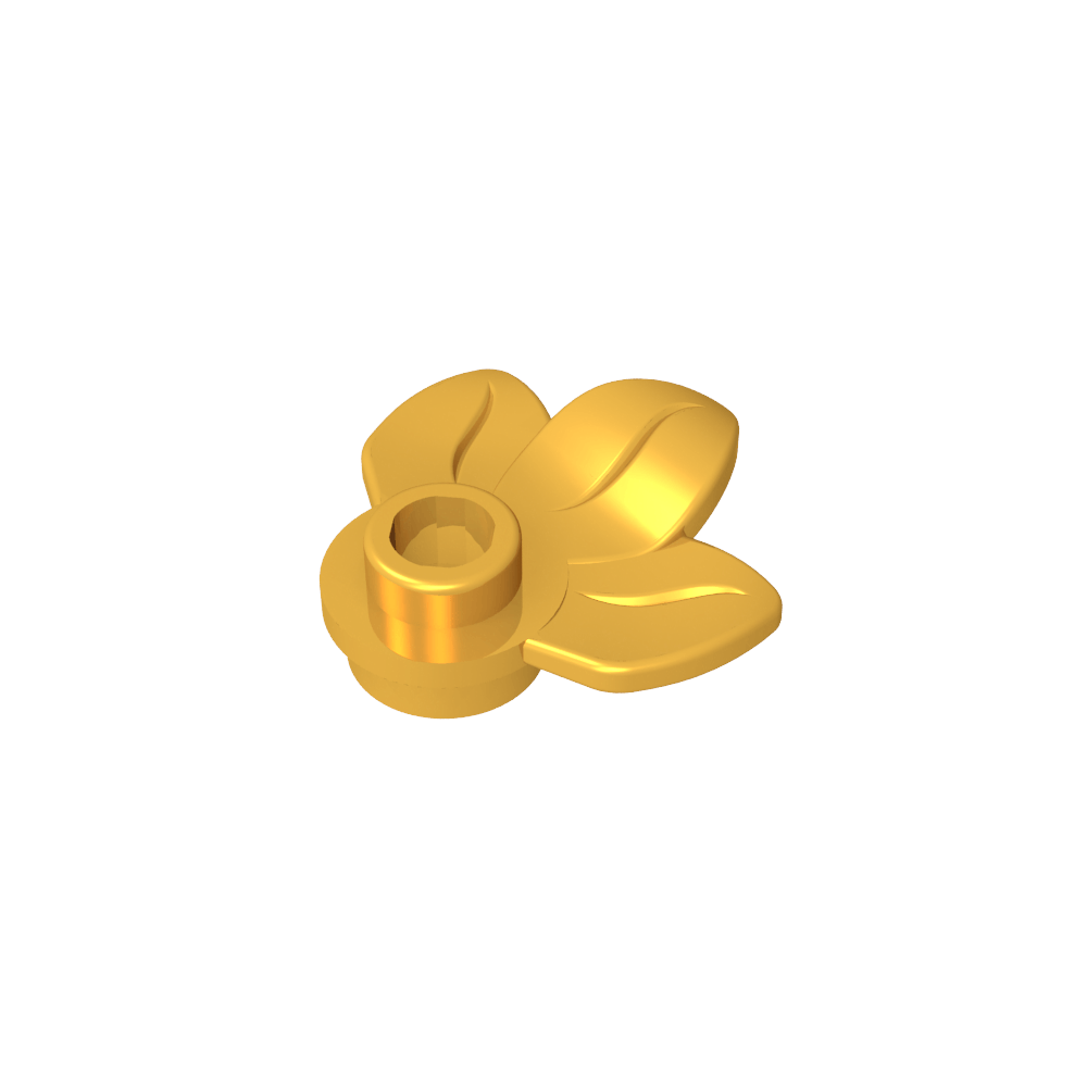 Planta, Plato 1 x 1 Redondo con 3 Hojas-MyGobricksEs