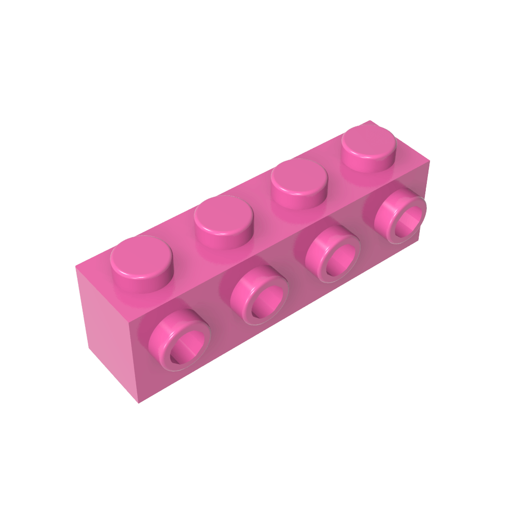 Ladrillo especial 1 x 4 con 4 montantes en un lado-MyGobricksEs