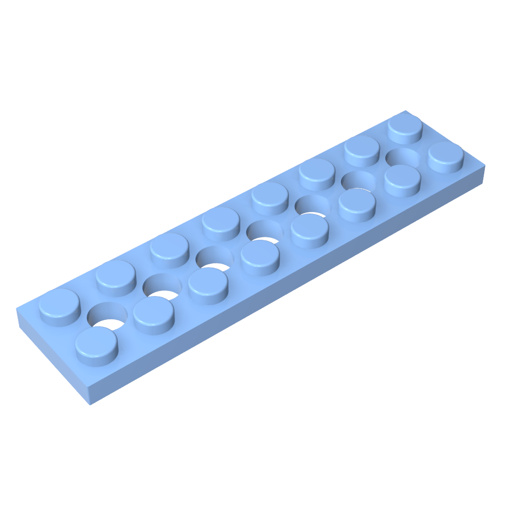 Placa técnica 2 x 8 [7 agujeros]-MyGobricksEs