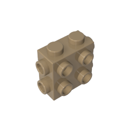 Ladrillo especial 1 x 2 x 1 2/3 con ocho montantes en 3 lados-MyGobricksEs
