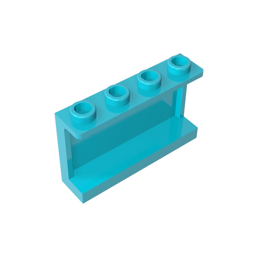 Panel 1 x 4 x 2 con soportes laterales - Montantes huecos-MyGobricksEs