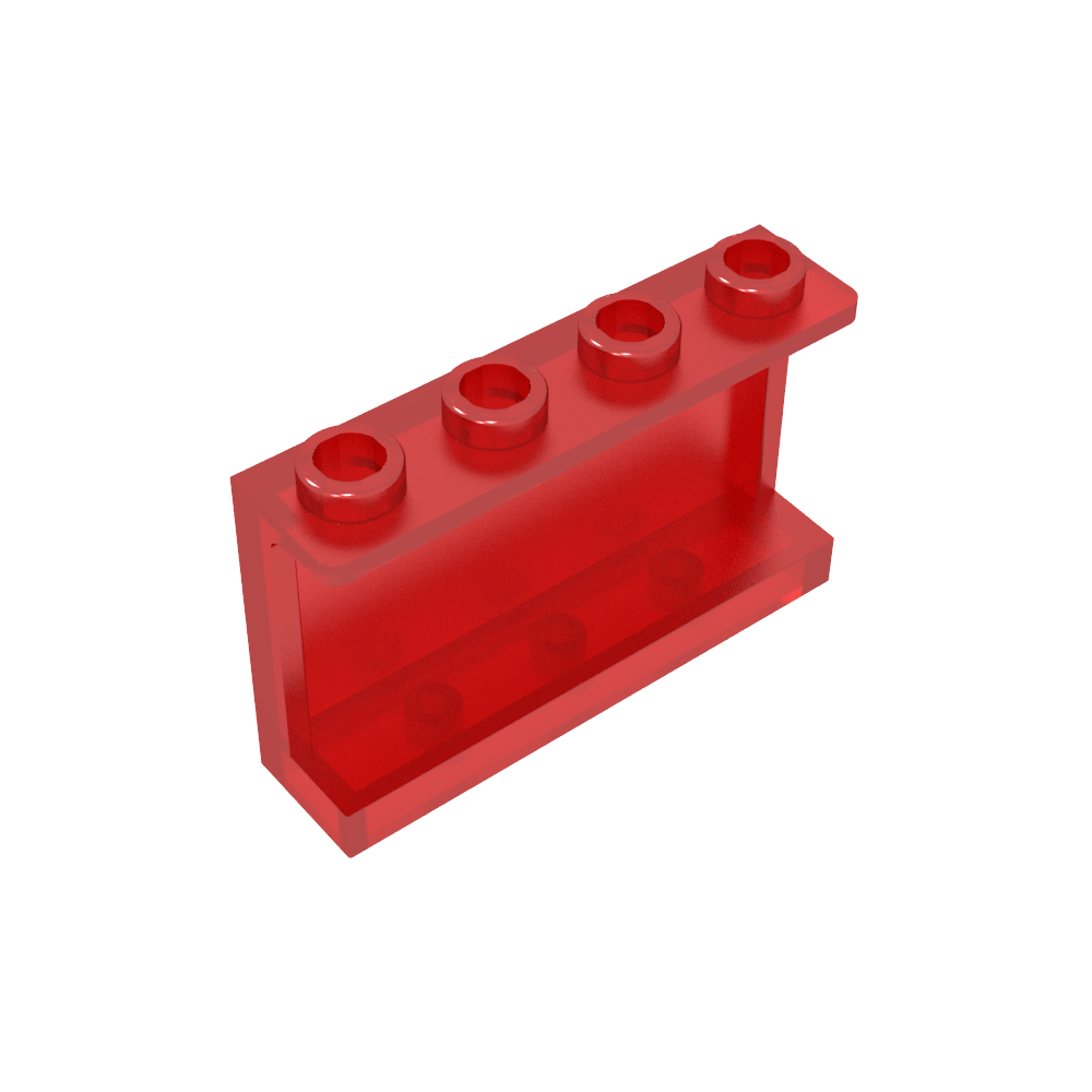 Panel 1 x 4 x 2 con soportes laterales - Montantes huecos-MyGobricksEs