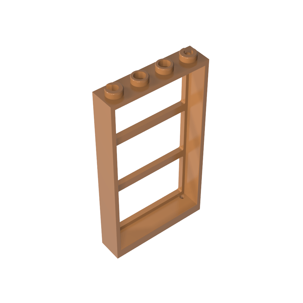 Ventana 1 x 4 x 6 Marco con 3 paneles-MyGobricksEs
