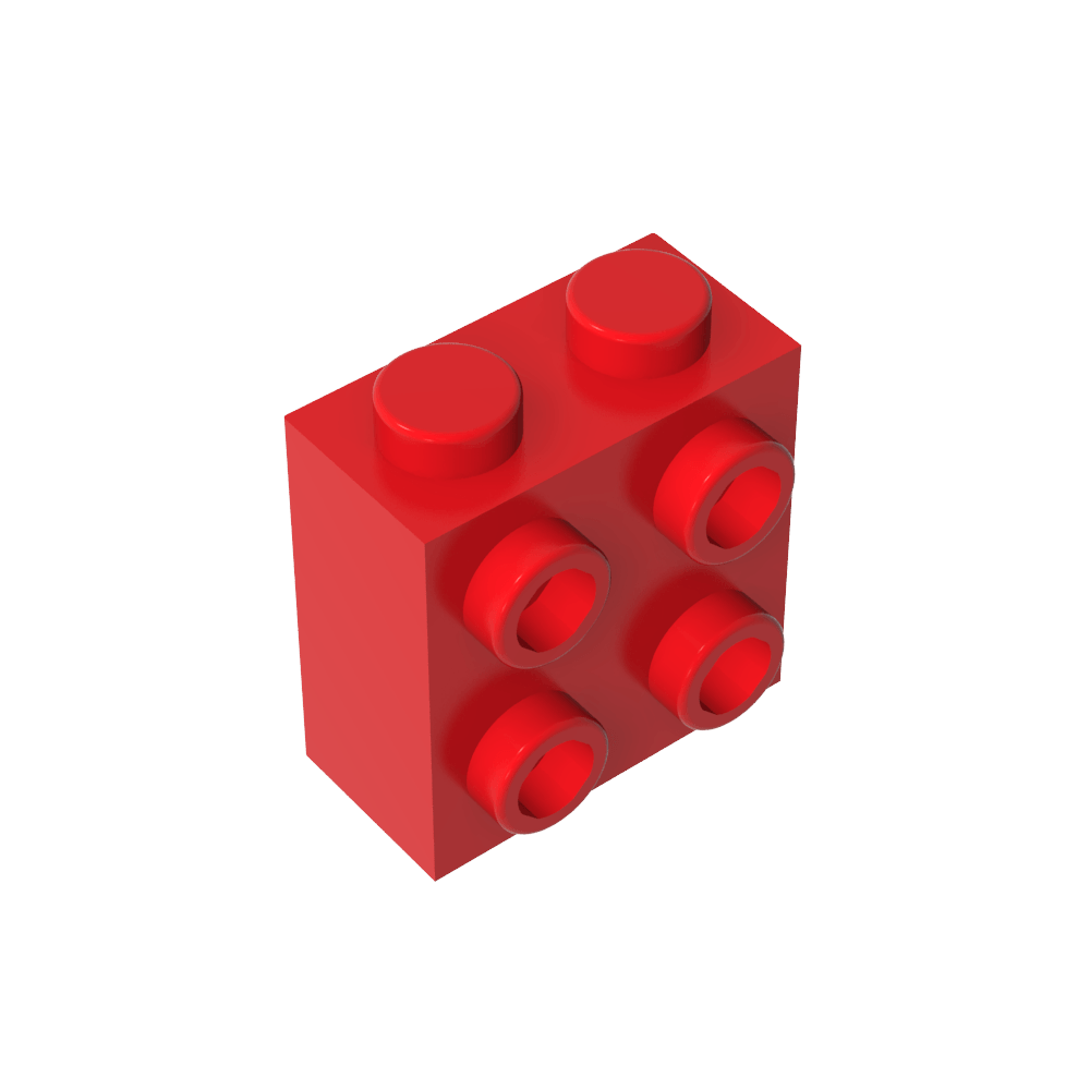 Ladrillo especial 1 x 2 x 1 2/3 con cuatro montantes en un lado-MyGobricksEs