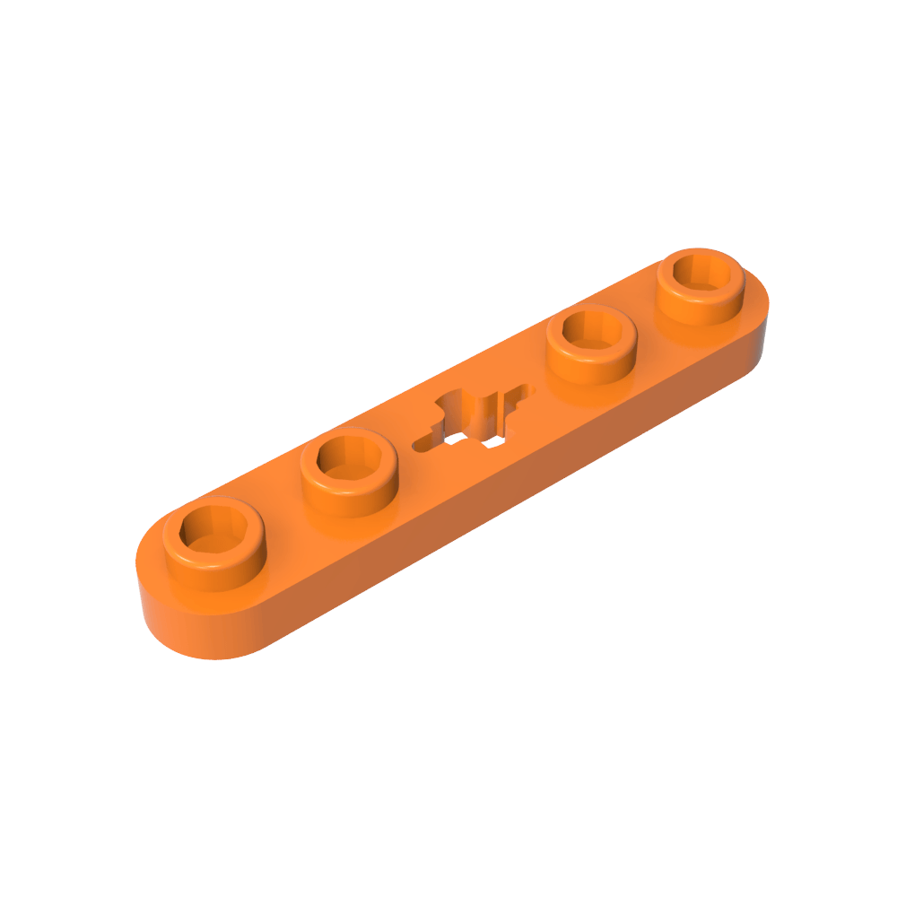 Placa técnica 1 x 5 con extremos lisos, 4 pernos y orificio para eje central-MyGobricksEs