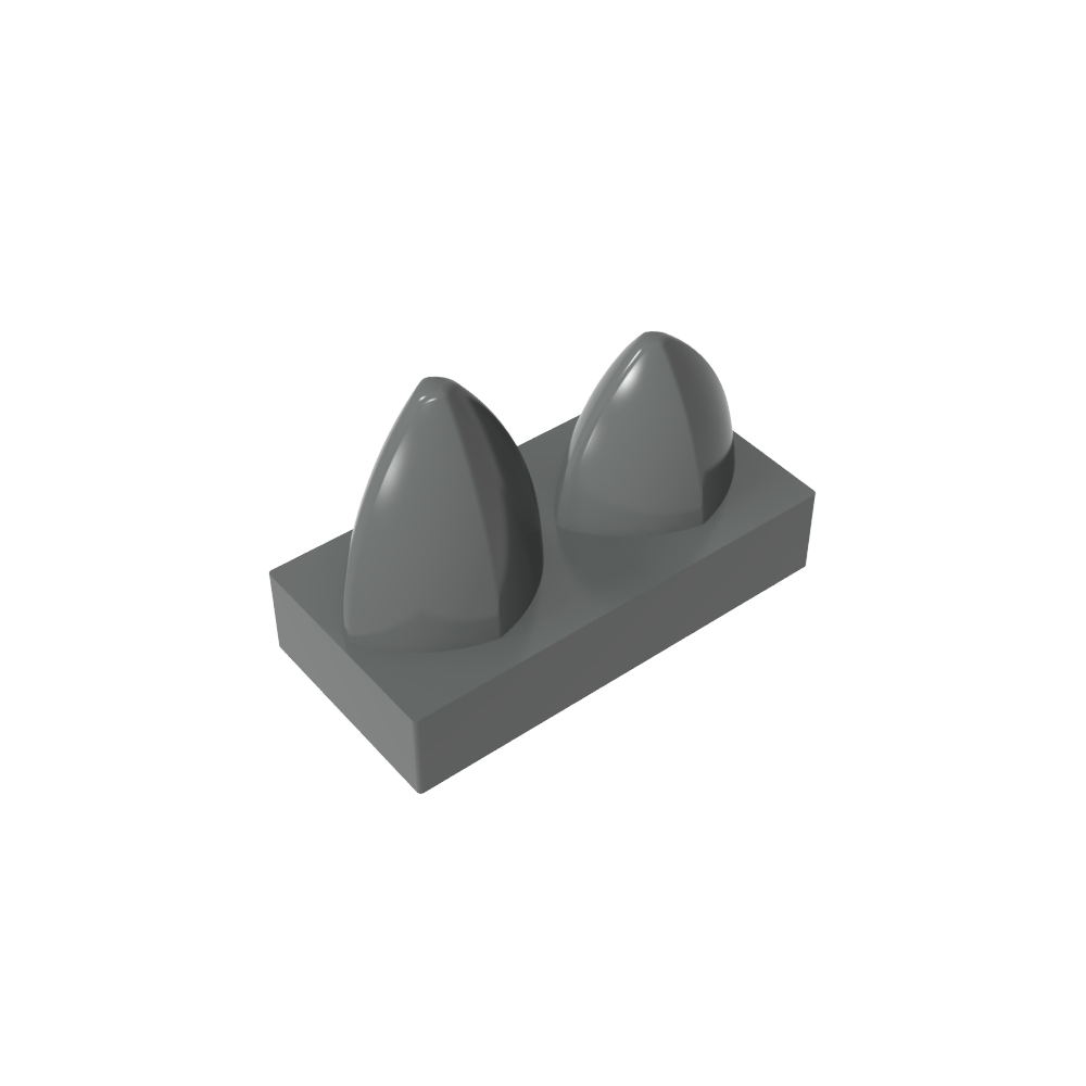 Placa 1 x 2 Especial con Dos Dientes Verticales-MyGobricksEs