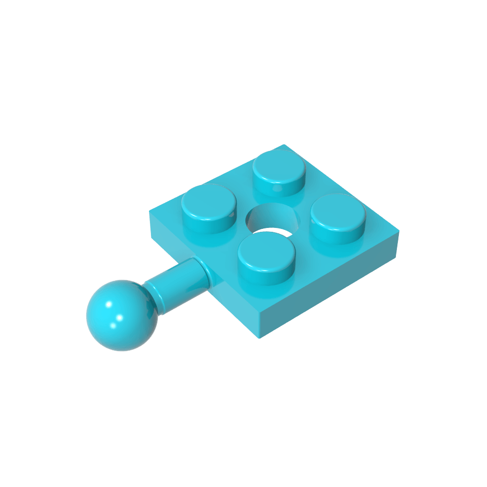 Placa Especial 2x2 con Bola de Remolque y Agujero-MyGobricksEs