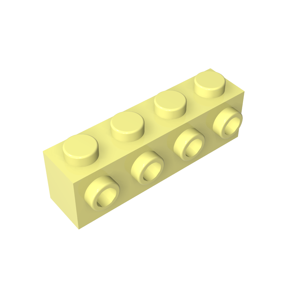 Ladrillo especial 1 x 4 con 4 montantes en un lado-MyGobricksEs