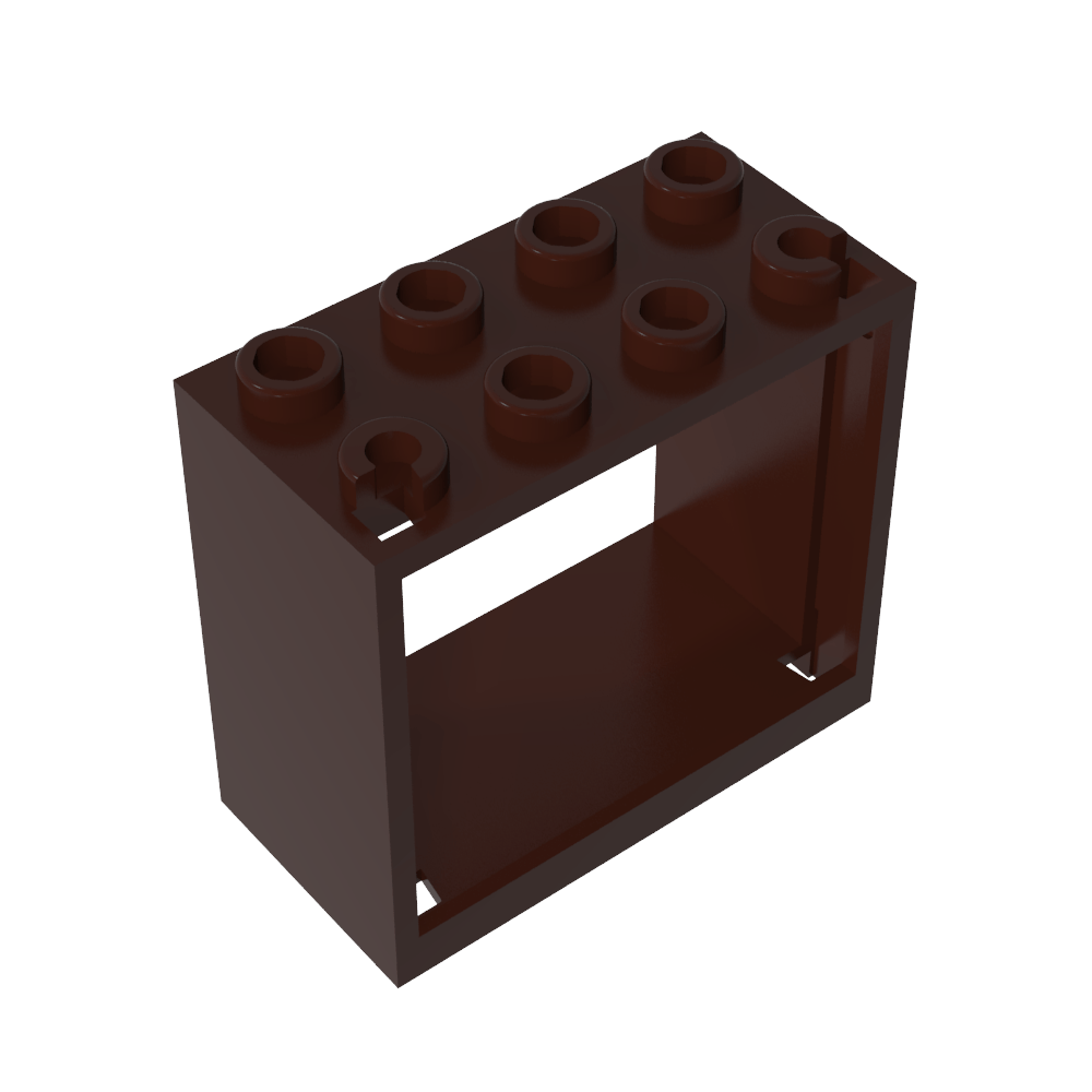 Marco de ventana de 2 x 4 x 3 con montantes huecos-MyGobricksEs