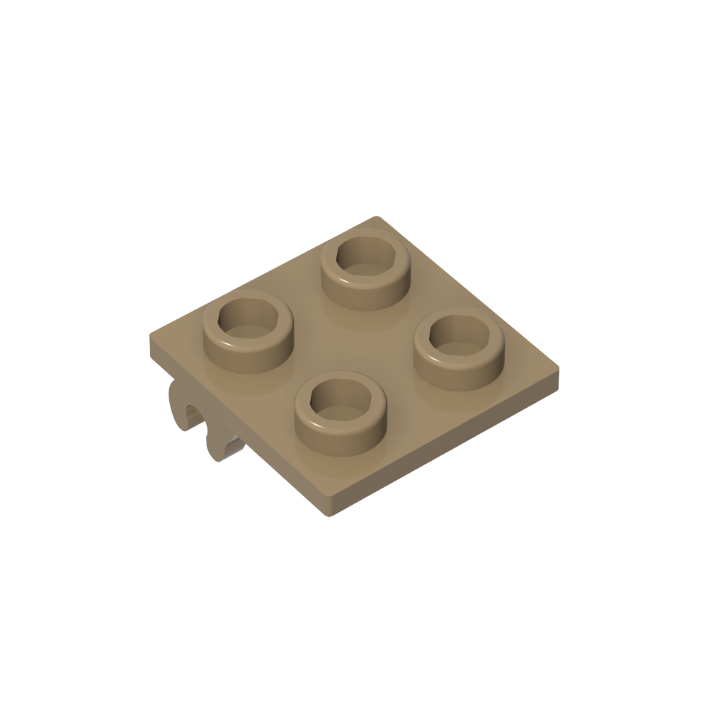Porta Ruedas 2 x 2 Fino con Clips, Plano Simple-MyGobricksEs