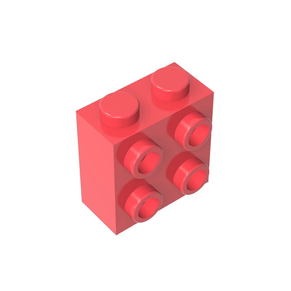 Ladrillo especial 1 x 2 x 1 2/3 con cuatro montantes en un lado-MyGobricksEs