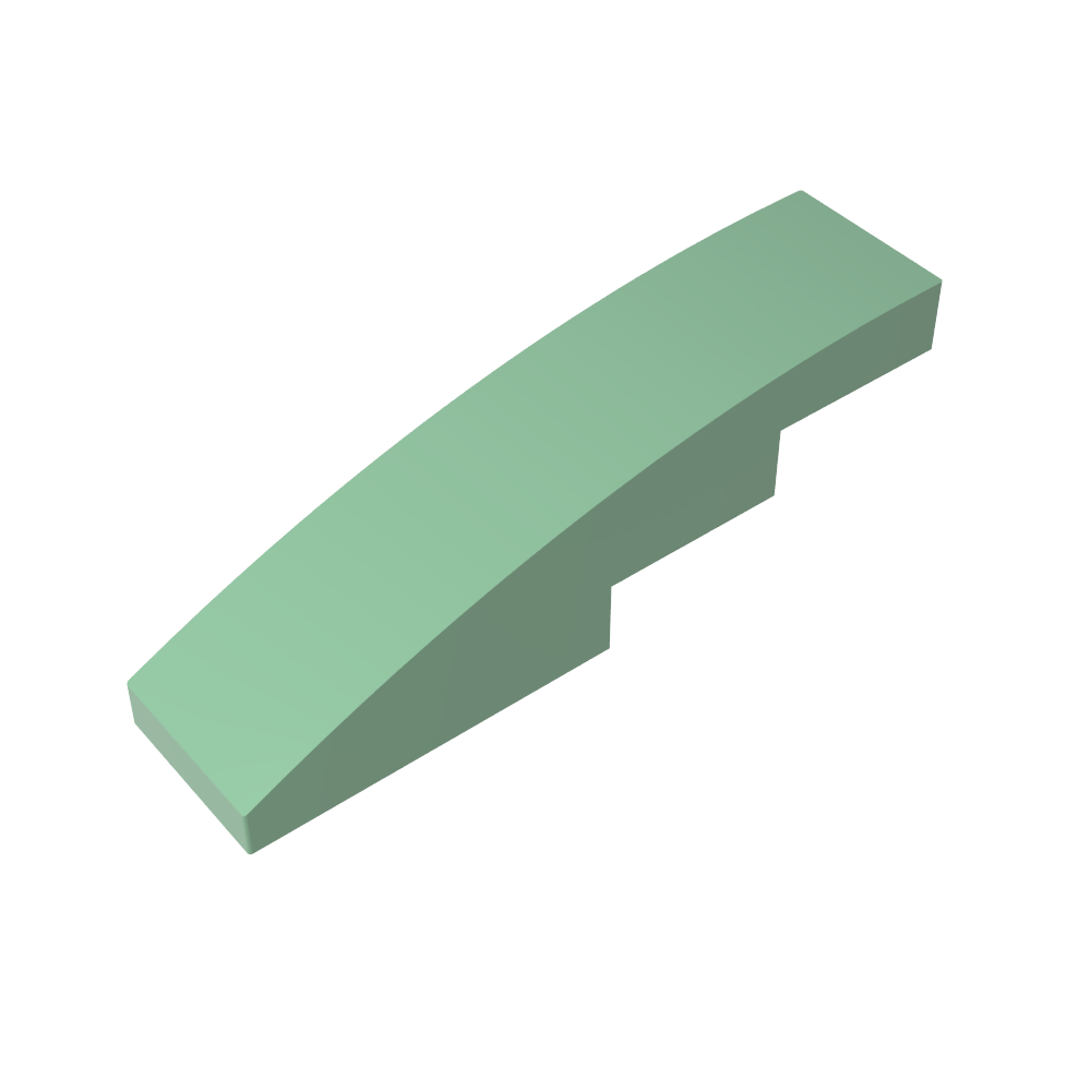 Pendiente curva 4 x 1 sin montantes [Soporte para montantes con crestas asimétricas]-MyGobricksEs
