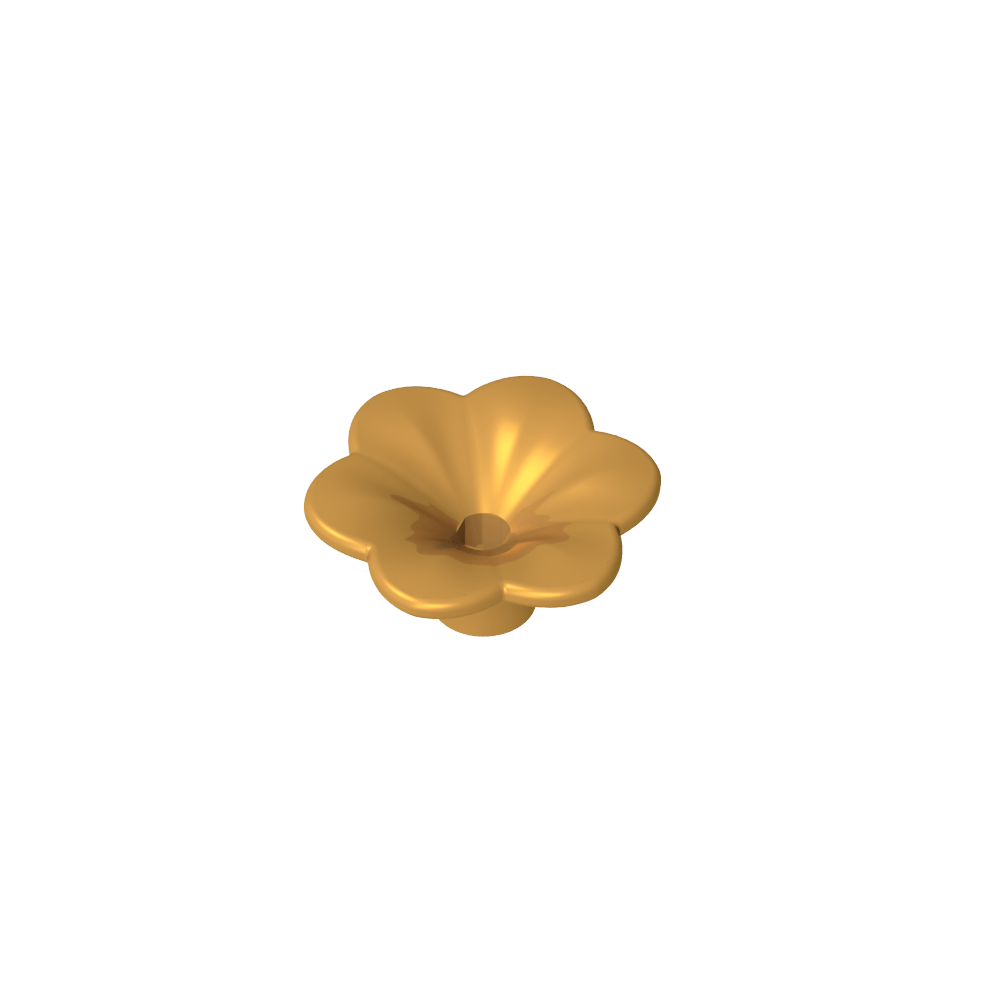 Planta, Kit de accesorios para exterior, Flor con 6 pétalos redondeados y alfiler-MyGobricksEs