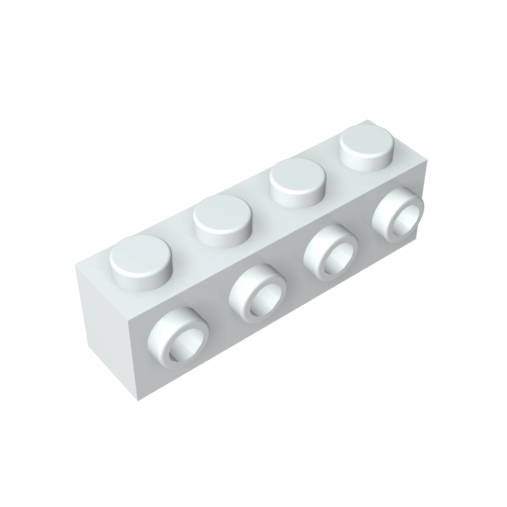 Ladrillo especial 1 x 4 con 4 montantes en un lado-MyGobricksEs