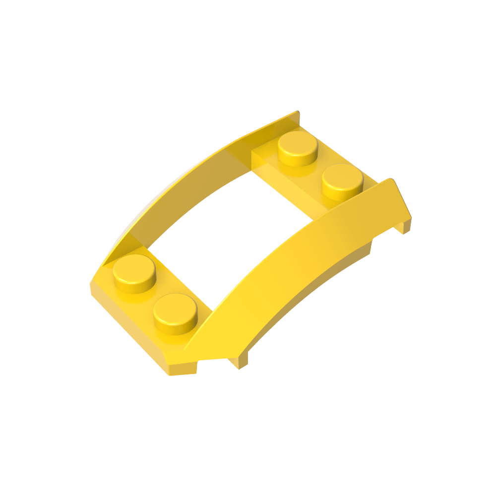 Paso de rueda, cuña 4 x 3 abierta con recorte y cuatro pernos-MyGobricksEs