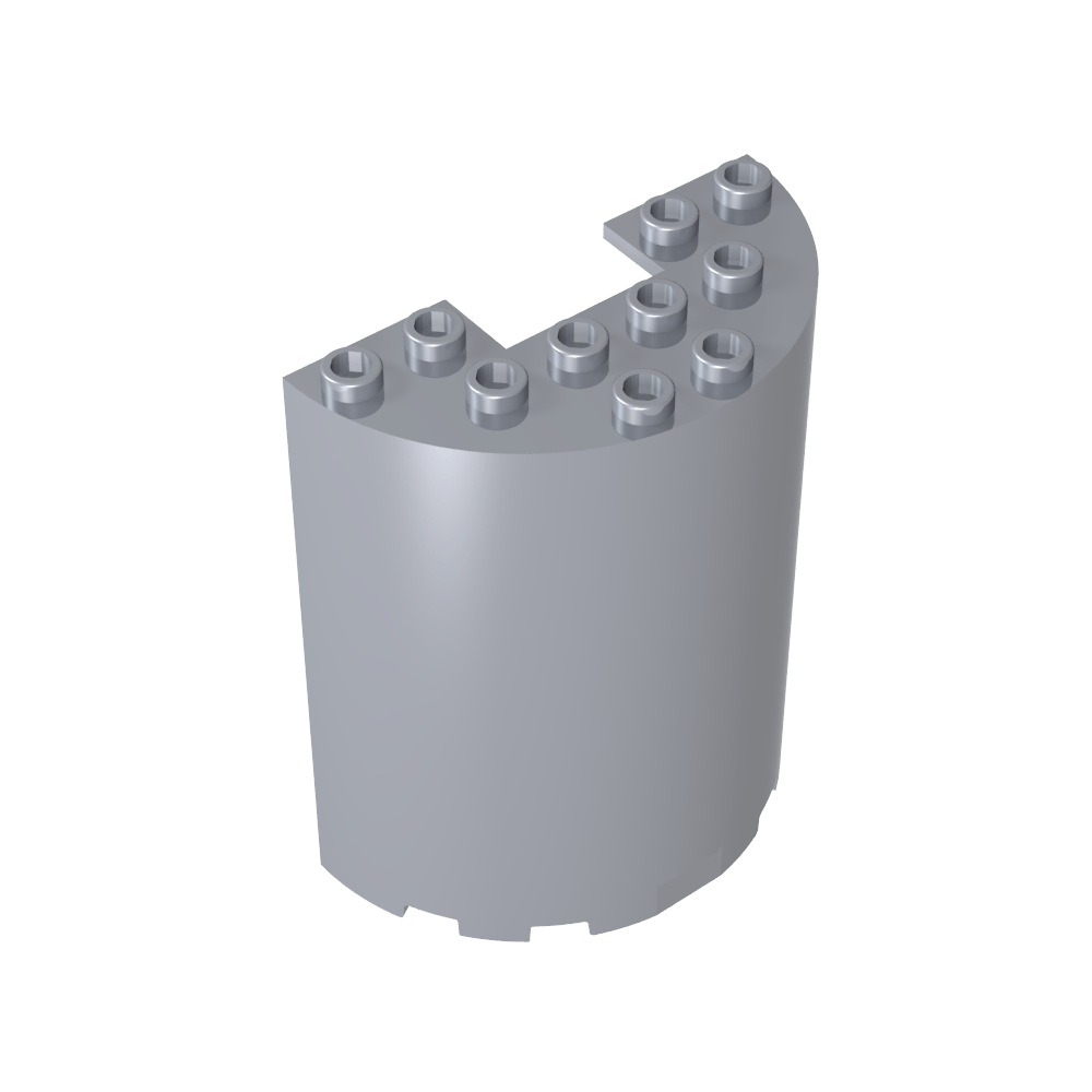 Cilindro medio de 3 x 6 x 6 con recorte de 1 x 2-MyGobricksEs