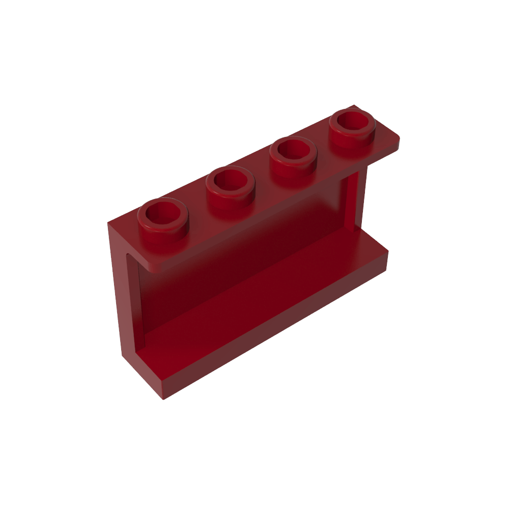 Panel 1 x 4 x 2 con soportes laterales - Montantes huecos-MyGobricksEs