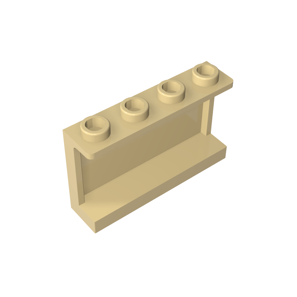 Panel 1 x 4 x 2 con soportes laterales - Montantes huecos-MyGobricksEs