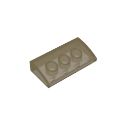 Ladrillo inclinado curvo 2 x 4 x 2/3 sin montantes, con tubos inferiores-MyGobricksEs