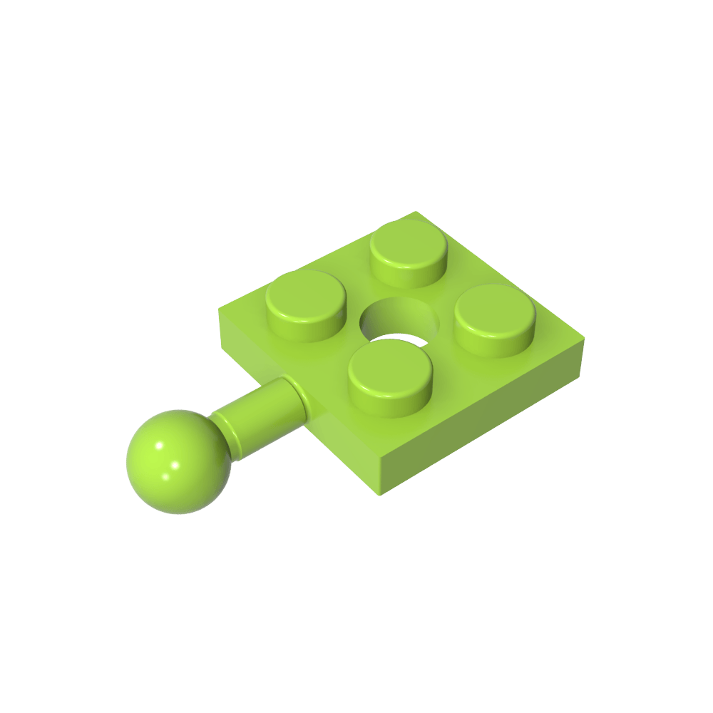 Placa Especial 2x2 con Bola de Remolque y Agujero-MyGobricksEs