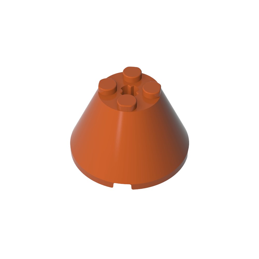 Cono 4 x 4 x 2 con orificio para eje [Simple]-MyGobricksEs