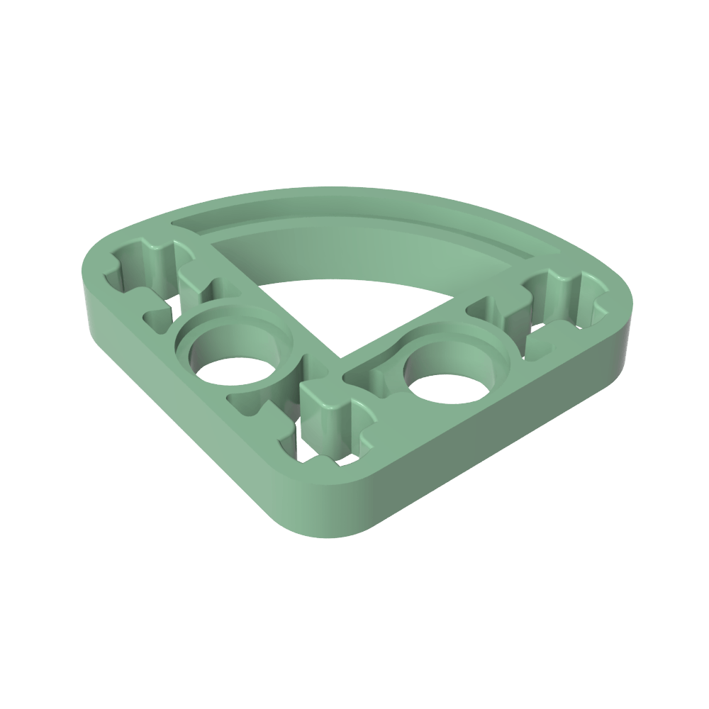 Viga técnica 3 x 3 en forma de L con un cuarto de elipse delgado-MyGobricksEs