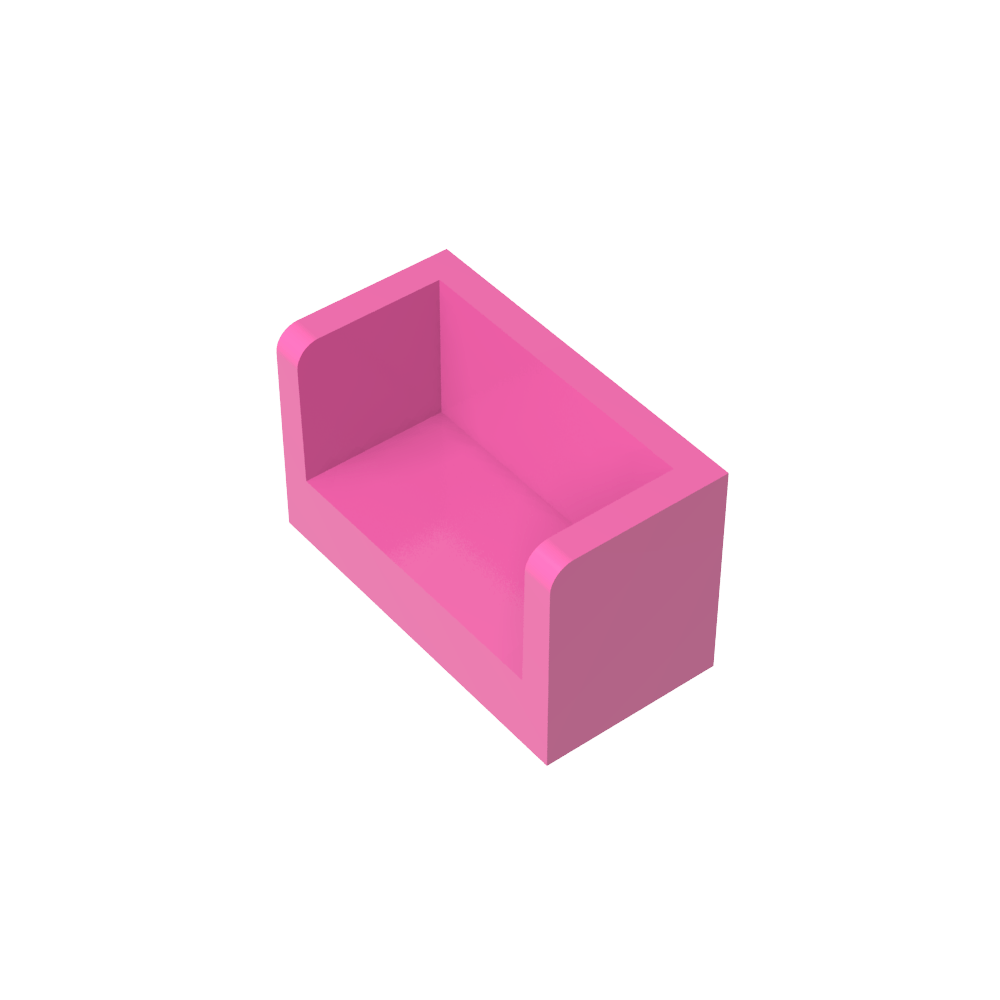 Panel 1 x 2 x 1 con esquinas redondeadas y 2 lados-MyGobricksEs