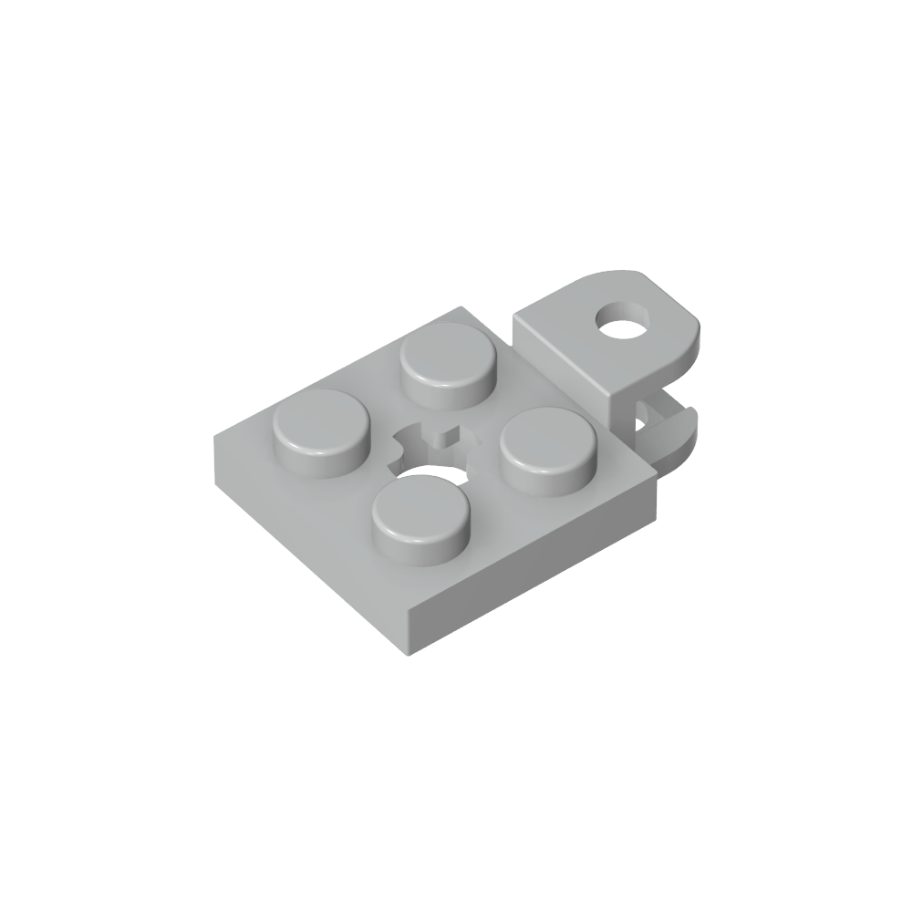 Placa especial 2 x 2 con zócalo de bola de remolque, corta, aplanada con agujeros y orificio para eje en el centro-MyGobricksEs