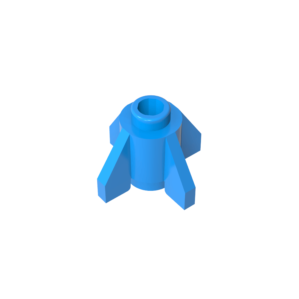 Ladrillo redondo 1 x 1 con aletas, montante abierto-MyGobricksEs