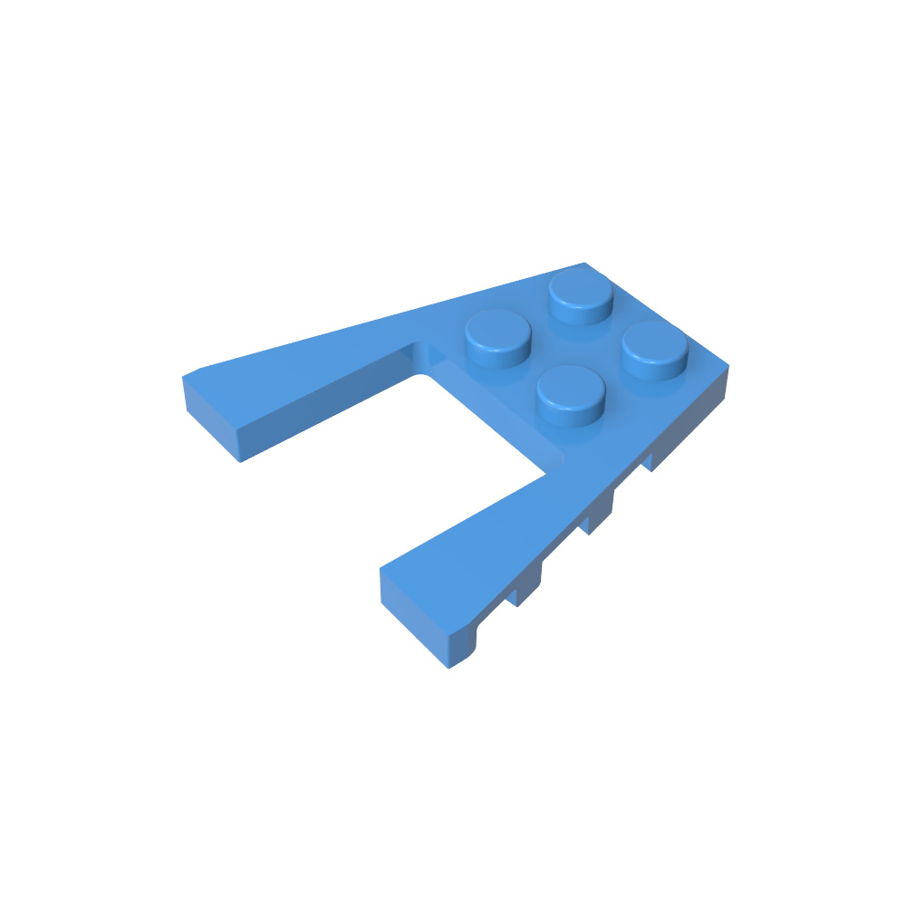 Placa de cuña 4 x 4 con corte de 2 x 2-MyGobricksEs