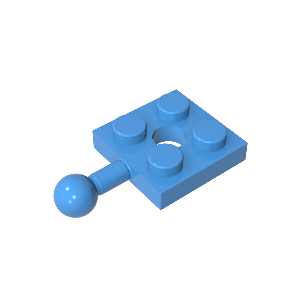 Placa Especial 2x2 con Bola de Remolque y Agujero-MyGobricksEs