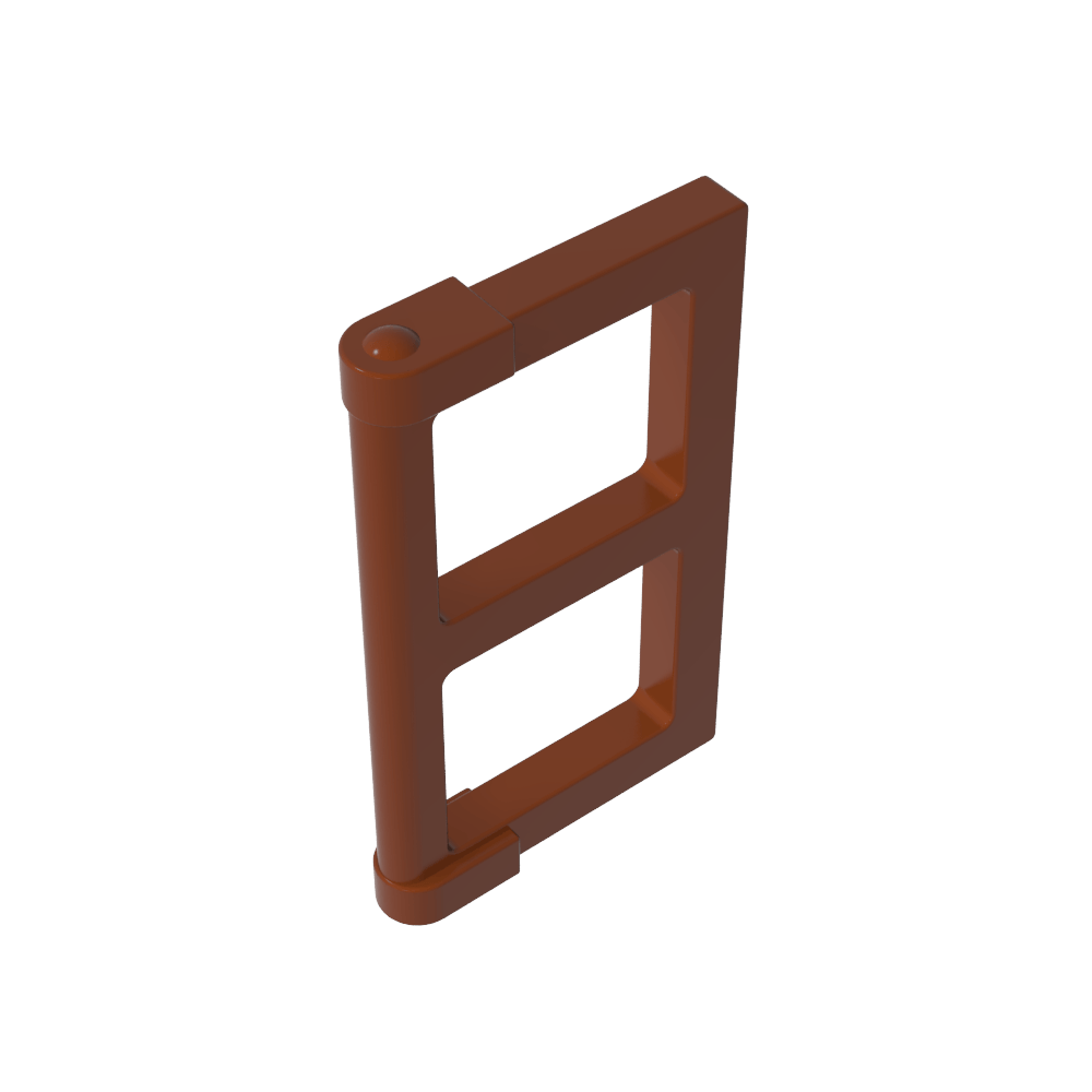 Ventana de 1 x 2 x 3 paneles con pestañas gruesas en las esquinas-MyGobricksEs