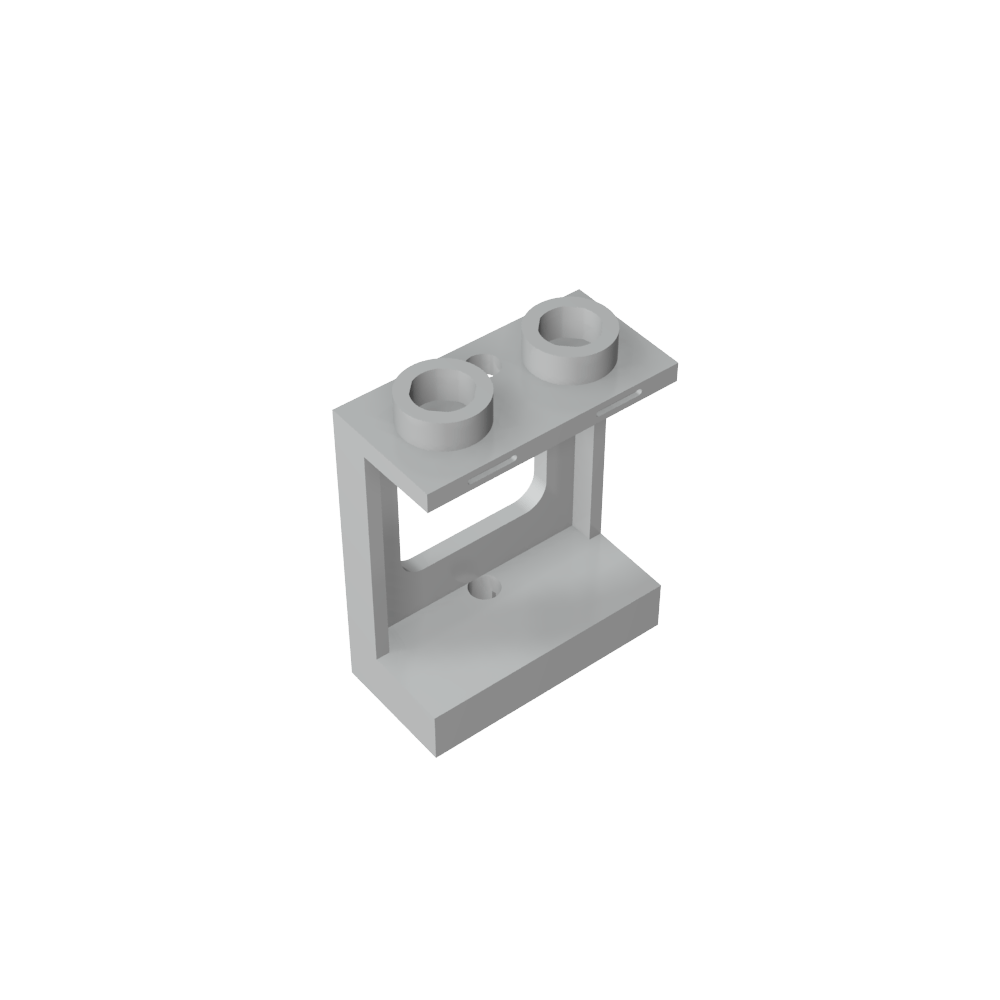 Ventana de 1 x 2 x 2, plano, un solo orificio superior e inferior para vidrio-MyGobricksEs